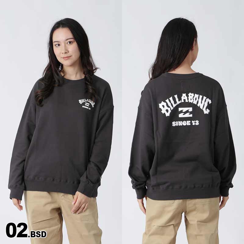 BILLABONG/ビラボン レディース トレーナー 長袖 スウェット 上 ロゴ BD014-029