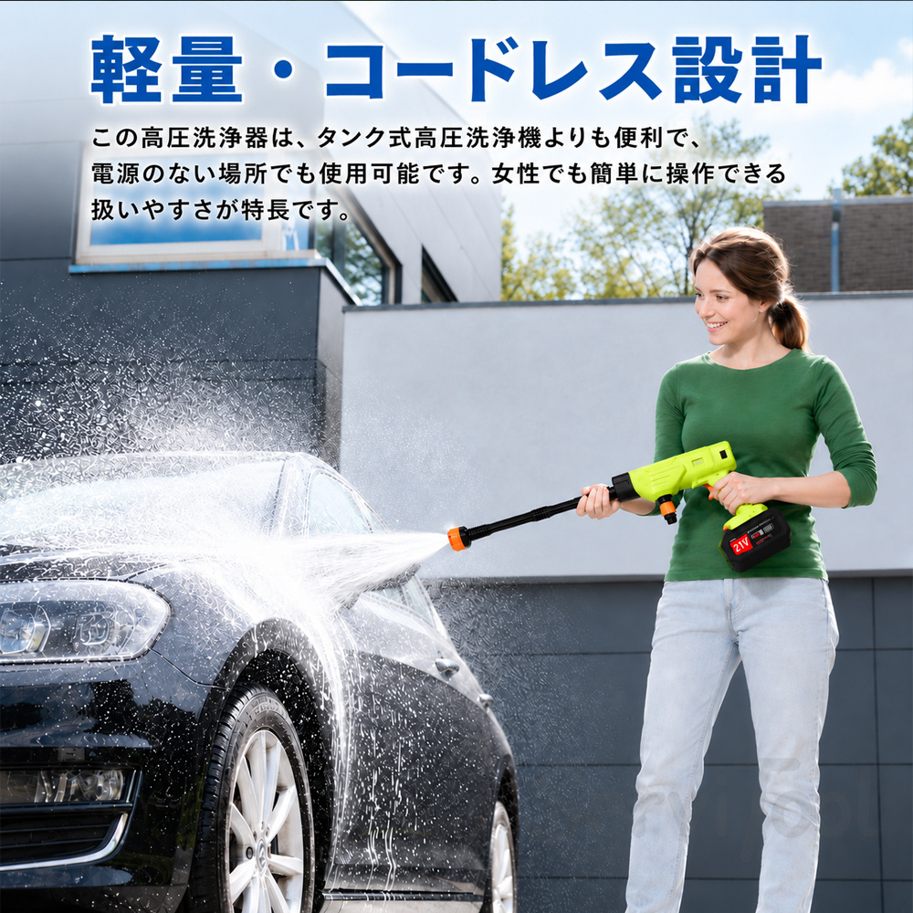 高圧洗浄機 充電式 コードレス マキタ18Vバッテリー対応 互換 8MPa