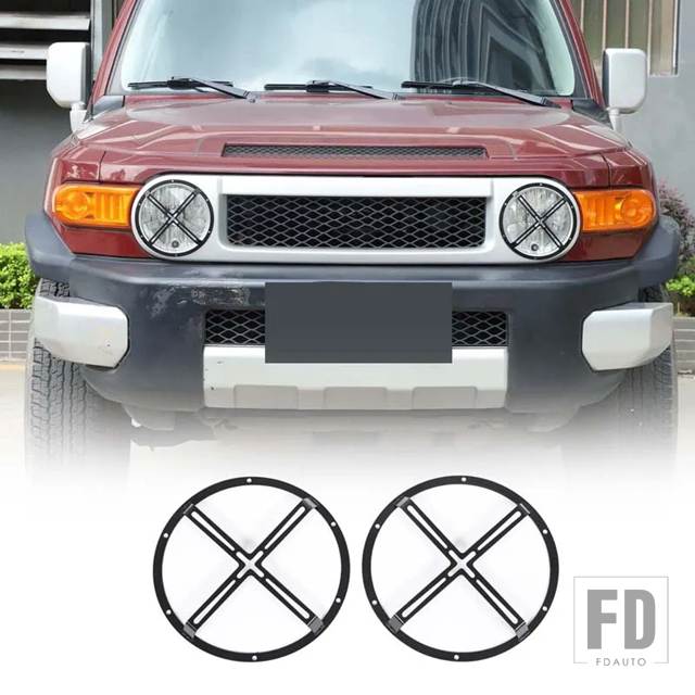 くぅ ハンドルカバー、フェンダー、ヘッドライト、ウィンカー 並行輸入品】FJクルーザー 2007-2021 ヘッドライトネットカバー