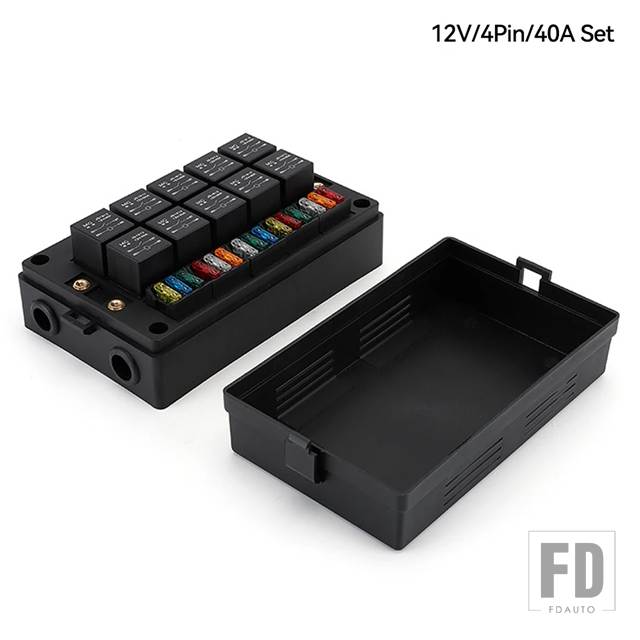 並行輸入品 DC 12V 24V 15ウェイヒューズリレーボックス10個 の40A
