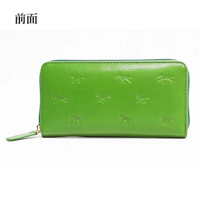 イタリアンレザー 小さい長財布 オリーブグリーン 長 財布 レディース 牛革 イタリアン レザー 革 コイン 小銭 分け