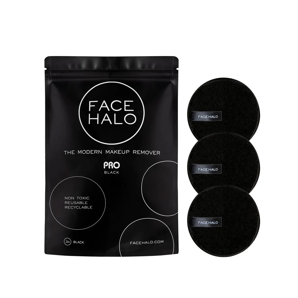 FACE HALO フェイスハロー クレンジングパッド 3枚入（WHITE / BLACK)  水だけ メイク落とし クレンジング 拭き取り｜odecomart｜02