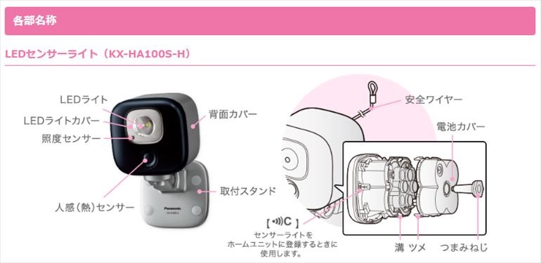 パナソニック Panasonic LEDセンサーライト KX-HA100S-H : kx-ha100s-h