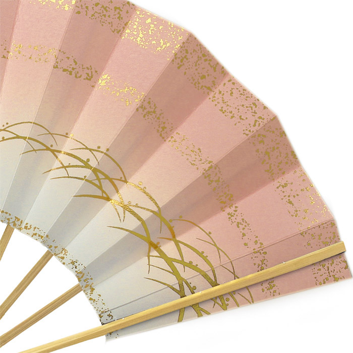 ⑫【美品】日本舞踊　踊り　練習　舞台　扇子舞扇（クリーム色、ゴールド、ピンク） ⑫【美品】日本舞踊 踊り 練習 舞台 扇子舞扇（クリーム色