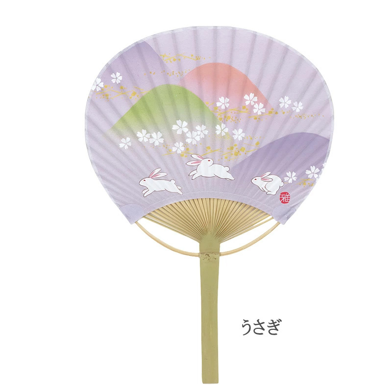 うちわ 竹 団扇 竹うちわ ねこ うさぎ 朝顔 夏 ホタル トンボ 金魚