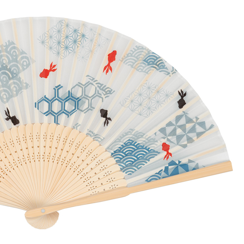 扇子 メンズ レディース 金魚 トンボ 朝顔 花火 父の日 プレゼント 青