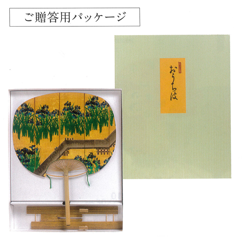 うちわ 団扇 江戸うちわ 日本画 水墨画 富士山 八ツ橋図 竹 和紙 大判