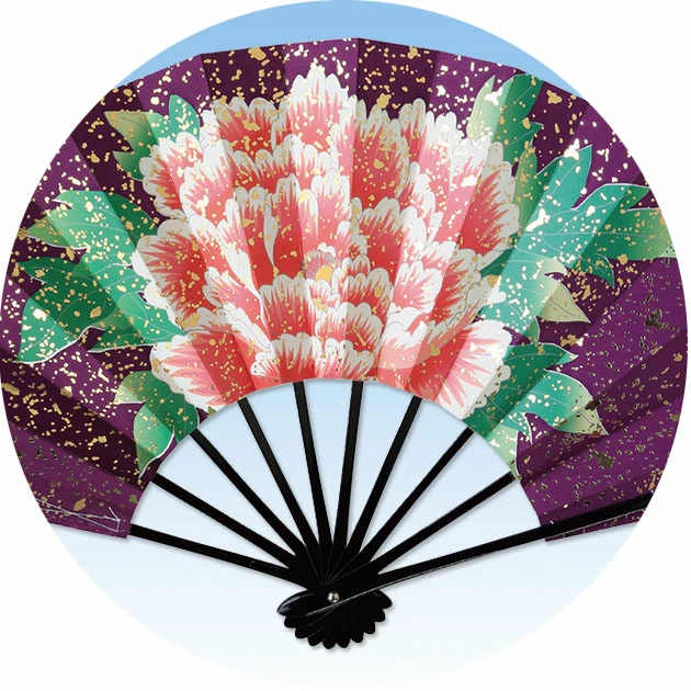 日本舞踊　舞扇子　御舞扇　新品を含む4本まとめ売り　舞台　interior 舞扇 踊り用 舞扇子 日本舞踊 牡丹 ぼたん 金もみ地 白 紫 祭り 飾り