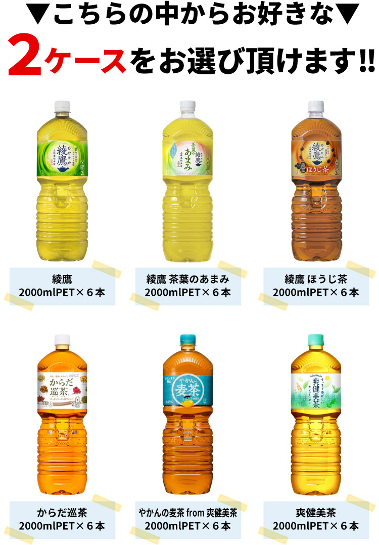 Coca Cola 【よりどり選べる 2ケース】2L ペットボトル 6本 ×2箱