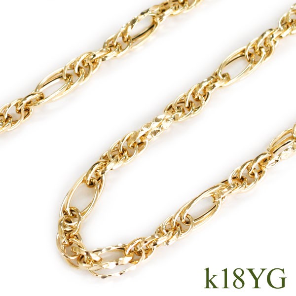 18金デザインネックレス K18 ゴールド YG WG 60cm ロングネックレス ...