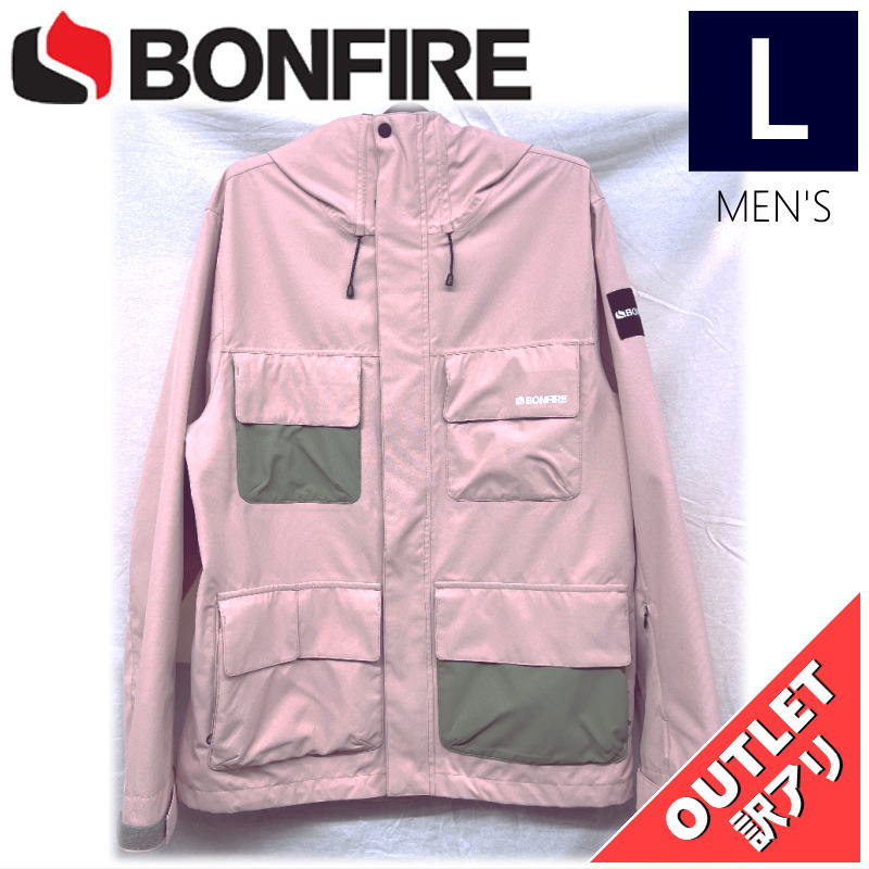 【OUTLET】 BONFIRE PITCH SHELL JKT カラー:ACID PINK Lサイズ  メンズ スノーボード スキー ジャケット JACKET アウトレット