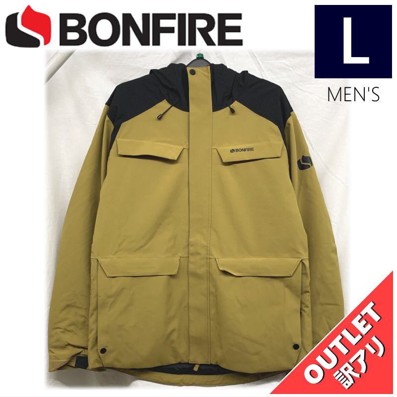 【OUTLET】 BONFIRE STRUCTURE JKT カラー:CAMEL Lサイズ  メンズ スノーボード スキー ジャケット JACKET アウトレット