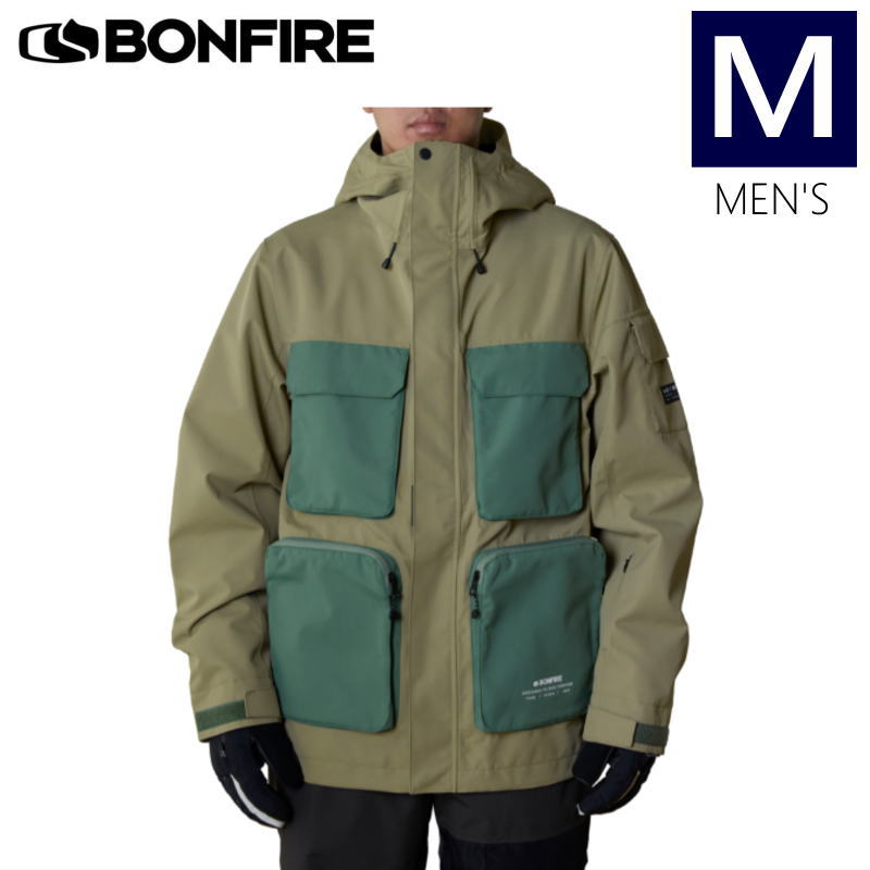 ○ BONFIRE PITCH SHELL JACKET BEIGE Mサイズ ボンファイヤ スノボ 