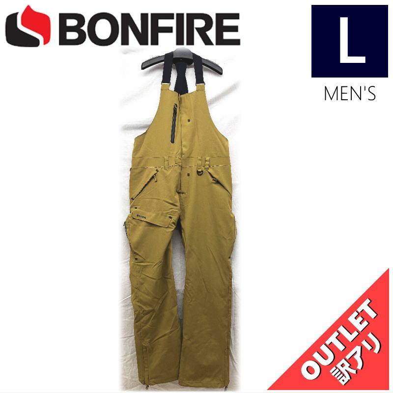 【OUTLET】 BONFIRE REFLECT BIB PNT カラー:CAMEL Lサイズ  メンズ スノーボード スキー パンツ PANT アウトレット