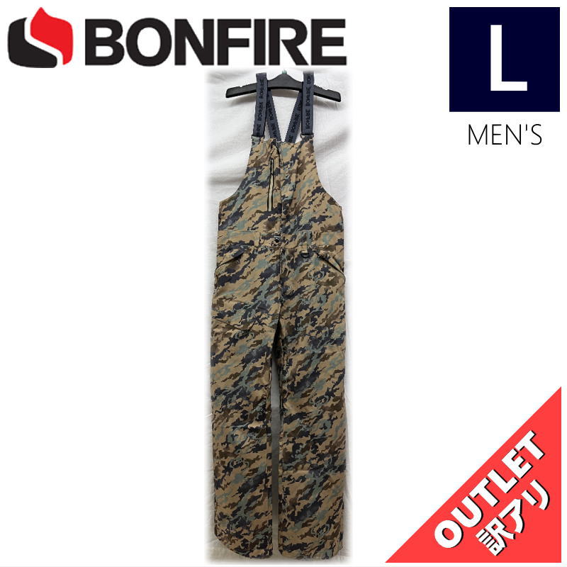 【OUTLET】 BONFIRE REFLECT BIB PNT カラー:CAMO Lサイズ  メンズ スノーボード スキー パンツ PANT アウトレット