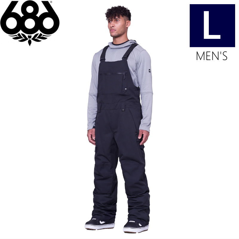 ● 686 HOT LAP INSULATED BIB PNT BLACK Lサイズ メンズ スノーボード スキー パンツ PANT ビブパンツ  23-24 日本正規品