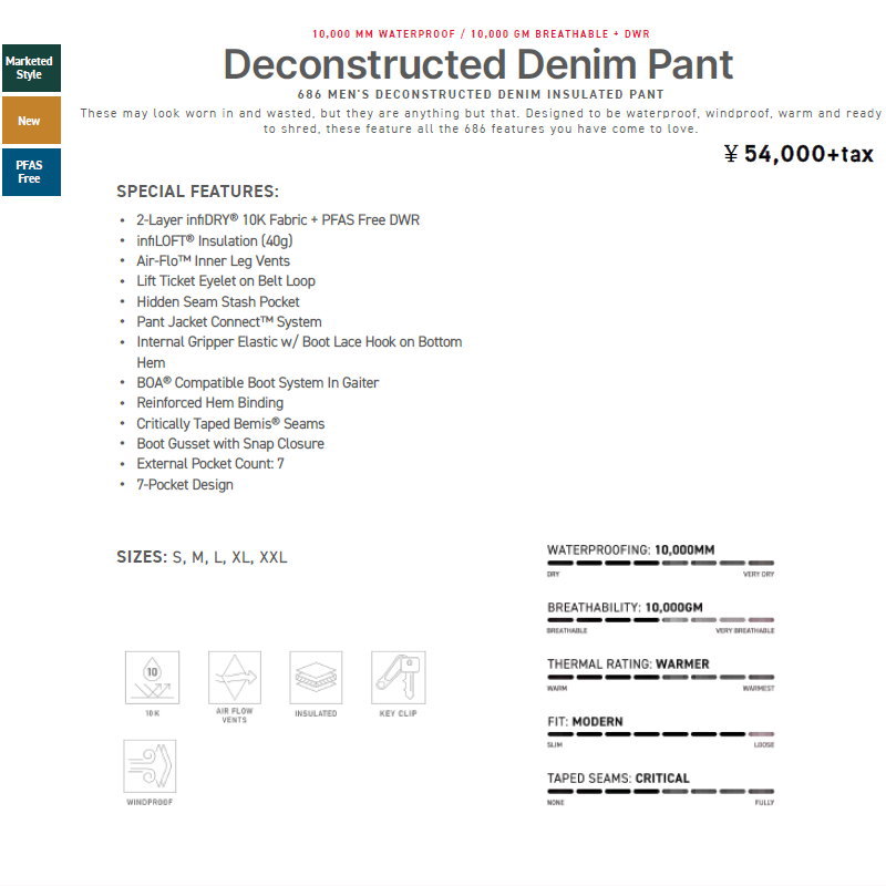 686（シックスエイトシックス） 【アウトレット】◎ 686 DECONSTRUCTED