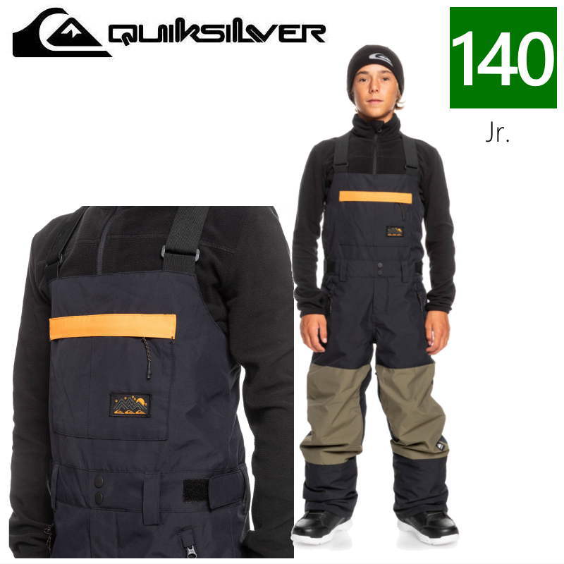 ○ QUIKSILVER MASH UP YOUTH BIB PNT KVJ0 140 子供用 キッズ ジュニア スノーボード スキー パンツ PANT 22-23