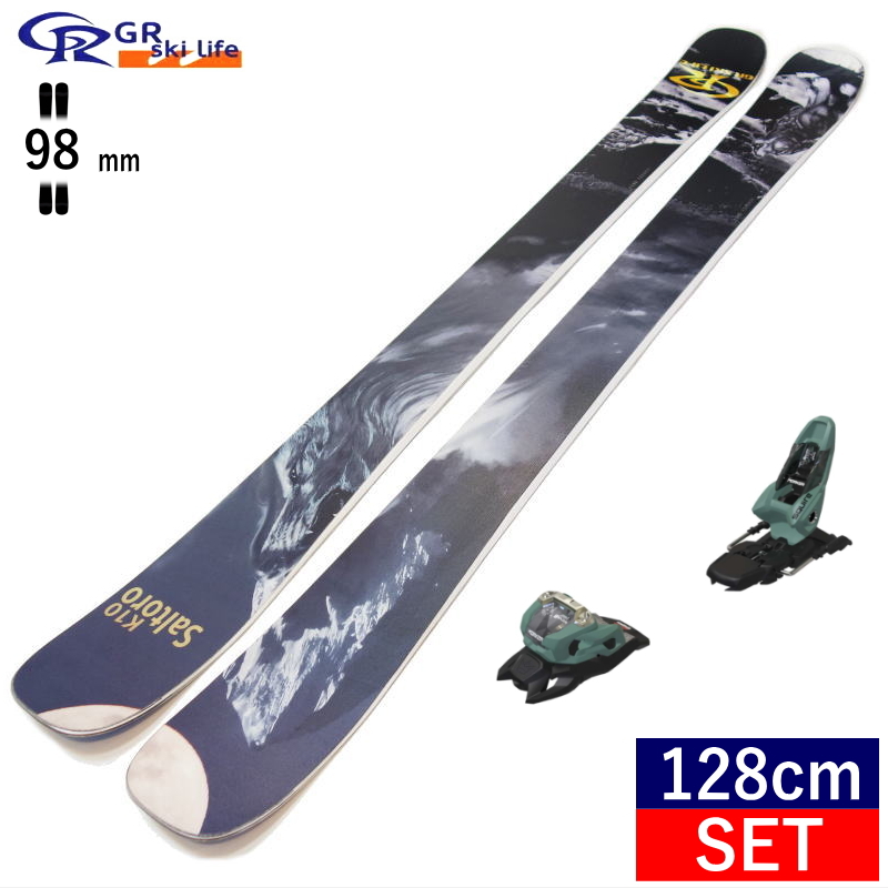 [128cm/98mm幅]GR Ski life Saltoro+SQUIRE 11 フリースキー＋ビンディングセット ショートスキー ファンスキー  スキーボード