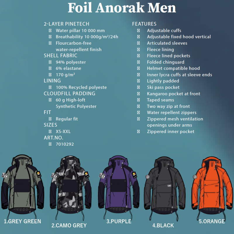 ○ CLWR Foil Anorak JKT BLACK XXLサイズ メンズ スノーボード スキー 