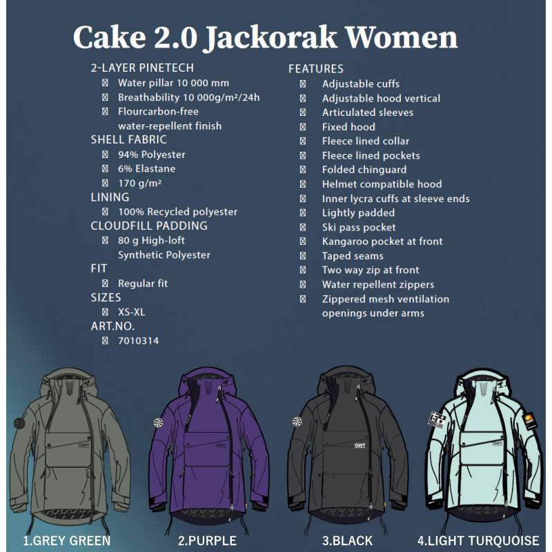 ○ CLWR Cake 2.0 JKT LIGHT TURQUOISE Mサイズ レディース 