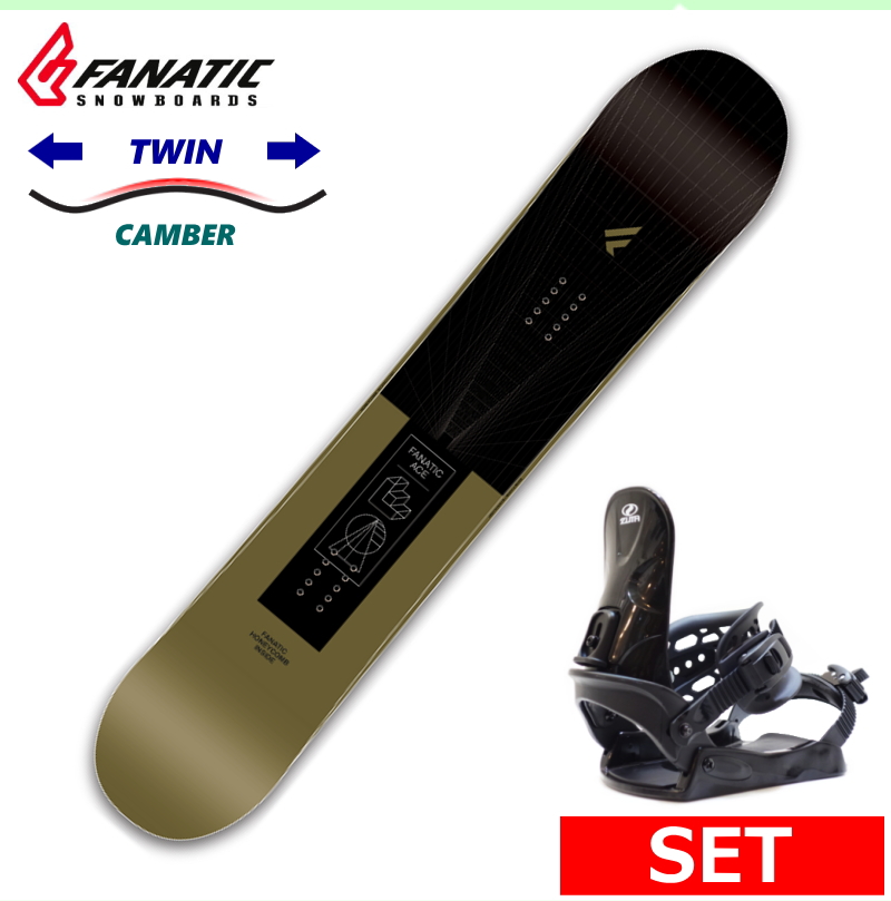23-24 FANATIC ACE KHAKI+ZUMA BINDING メンズ ボードセット2点セット