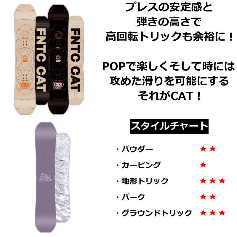 50%OFF 【即納】 メンズ スノーボード 板 型落ち FNTC CAT 23-24 エフエヌティーシー シーアーティー グラトリ ダブルキャンバー 関連画像1