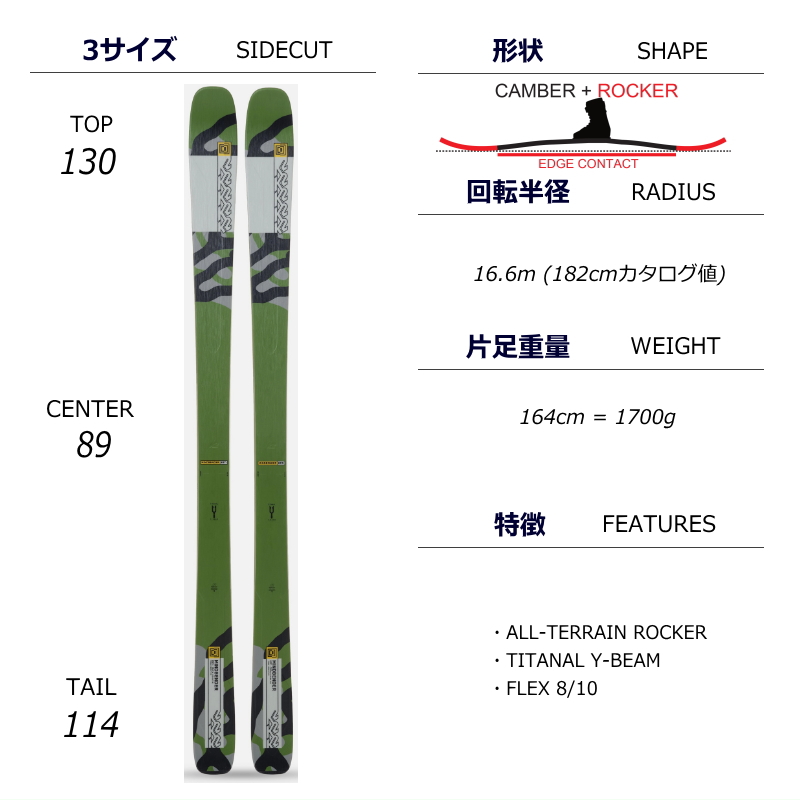 ケーツー K2 MINDBENDER 89TI+ATTACK 11 GW スキー＋ビンディングセット オールラウンド カービング [164cm/89mm幅] 23-24｜off-1｜06