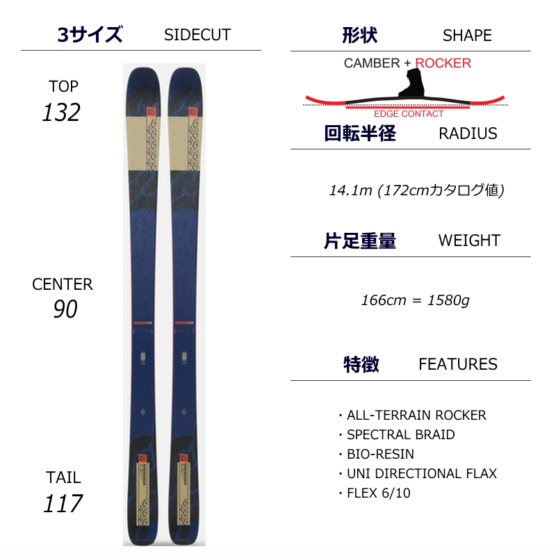 セミファットスキーセット K2 MINDBENDER 90 C+ATTACK 14 GW スキー＋ビンディングセット オールラウンド カービング [166cm/90mm幅] 23-24｜off-1｜06