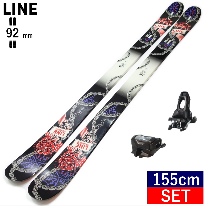 ライン LINE HONEY BADGER TBL+ATTACK 11 GW スキー＋ビンディングセット ツインチップスキー フリースキー  フリースタイルスキー [155cm/92mm幅] 23-24