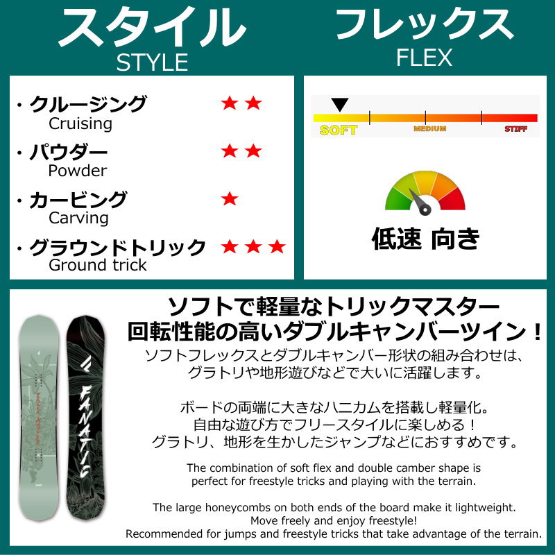 23-24 FANATIC TRICKMASTER 147cm ファナティック グラトリ 型