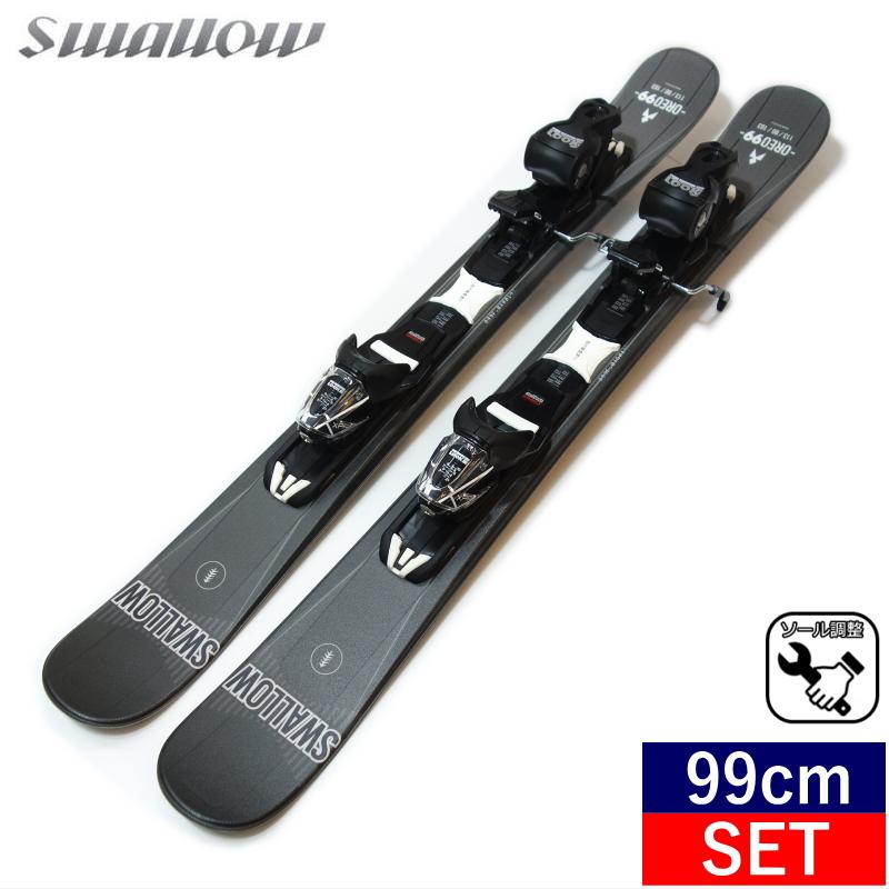 [99cm/90mm幅]SWALLOW OREO 99+XPRESS 10 BLACK カラー:BLACK ビンディングセット ショートスキー ファンスキー スキーボード｜off-1