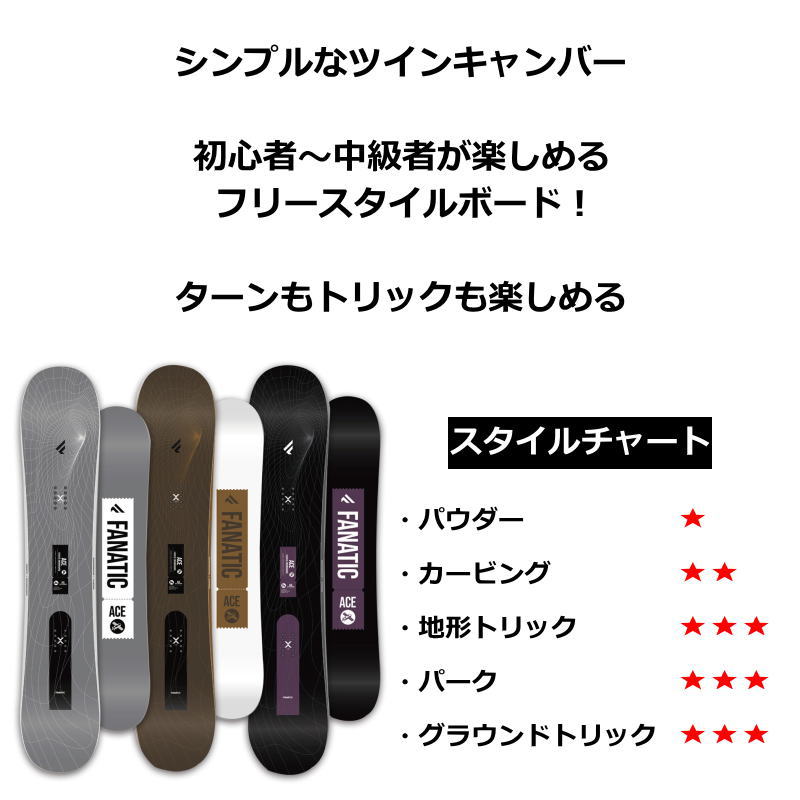 【即納】 メンズ レディース スノーボード 板 型落ち FANATIC ACE 24-25 ファナティック グラトリ ラントリ フリースタイル キャンバー 関連画像1