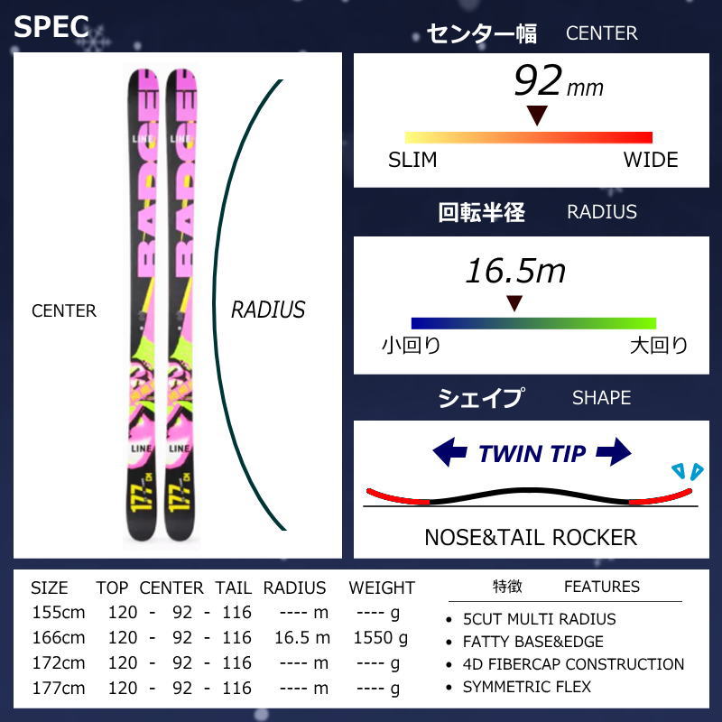 ツインチップ スキー板（スキー用品）の商品一覧 | スポーツ