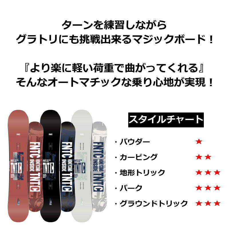 【即納】 メンズ レディース スノーボード 板 型落ち FNTC TNT C 24-25 エフエヌティーシー ティーエヌティー シー グラトリ キャンバー 関連画像1