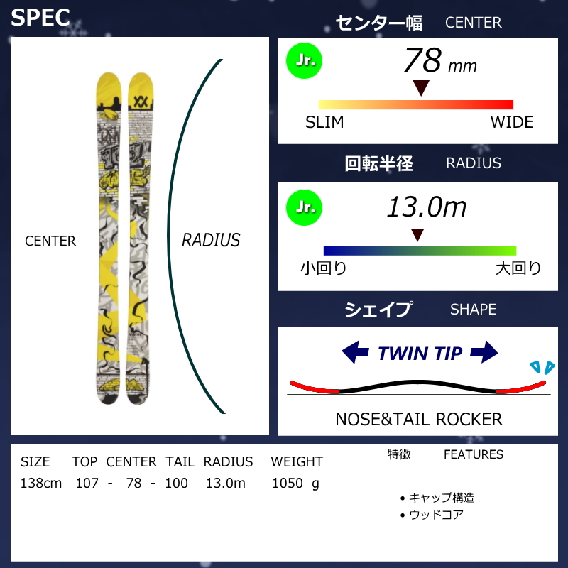 スキーセット（スキー板長さ：120センチ〜139センチ）｜スキー