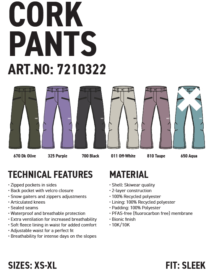 CLWR（カラーウェア） ☆ 25-26 CLWR CORK PANTS カラー:BLACK スノボ