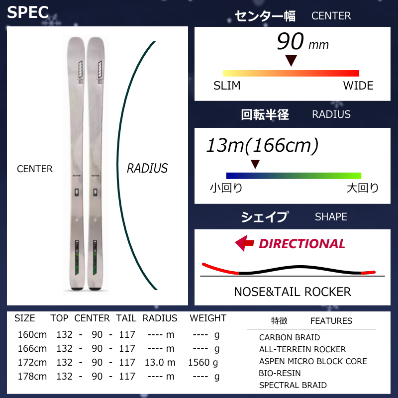 [センター幅90mm 166cm|172cm]K2 MINDBENDER 90C+M3 11 Compact 26モデルスキー板セット セミファットスキー フリースキー | K2（スキー、スノーボード） | 07