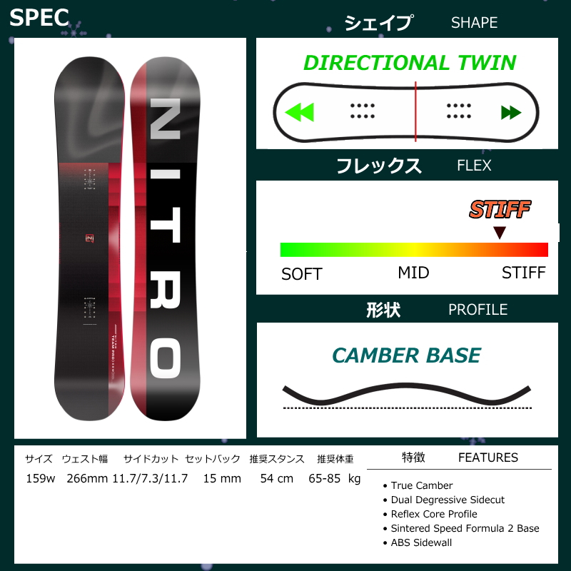 25-26 NITRO TEAM PRO WIDE+NITRO L メンズ スノーボード2点セット