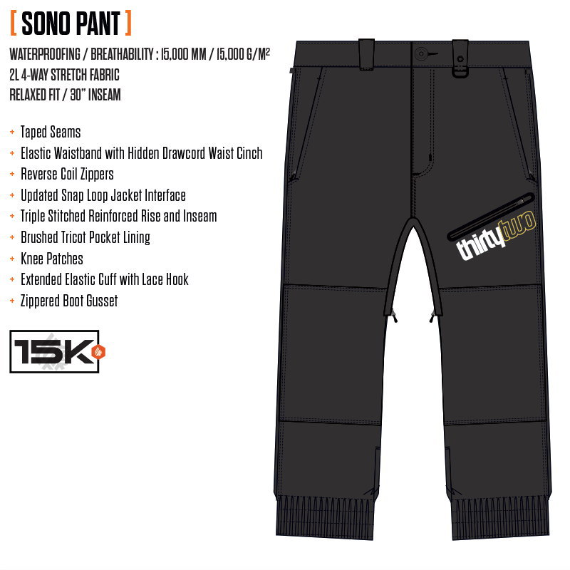 thirtytwo（サーティーツー） 25-26 THIRTYTWO SONO PANT カラー:BLACK