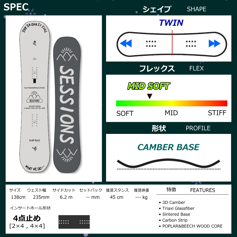 SESSIONS スノーボード、板（性別：レディース）｜スノーボード