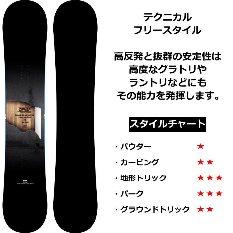 22-23 ELAN CIPHER 149cm エラン サイファー オールラウンド カービング 日本正規品 メンズ スノーボード 板単体 キャンバー｜off-1｜02