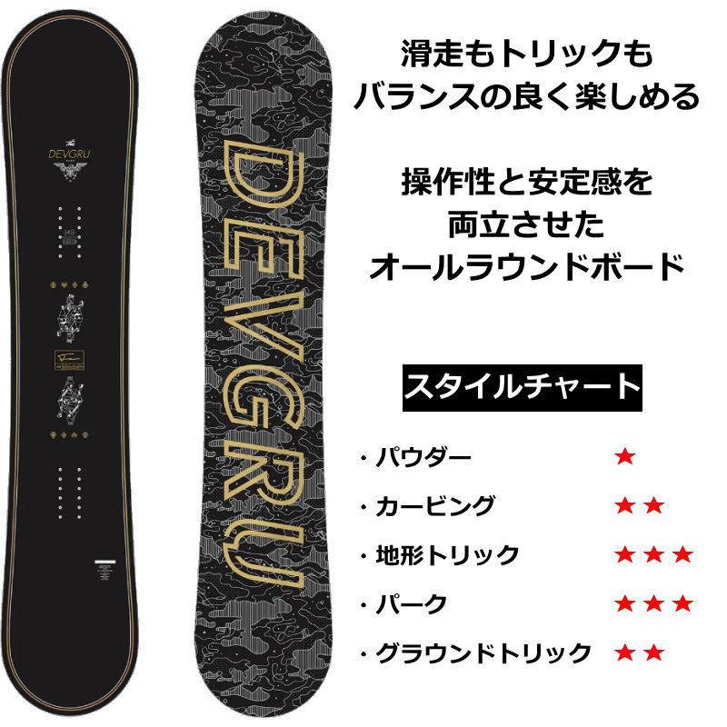 22-23 DEVGRU FAV 149cm デブグル ファブ グラトリ 日本正規品 メンズ スノーボード 板単体 ハイブリッドキャンバー｜off-1｜02