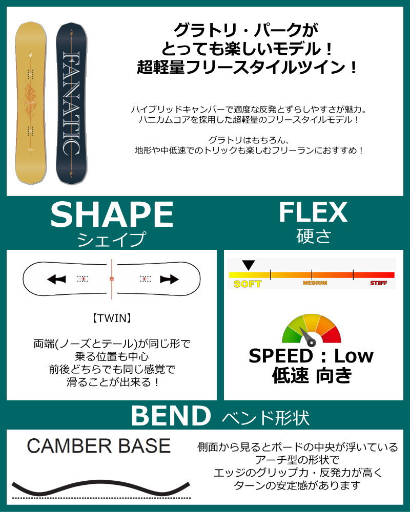【即納】メンズ スノーボード 板 型落ち 旧モデル 156cm FANATIC BT ファナティック  24-25 グラトリ キャンバー |  | 01