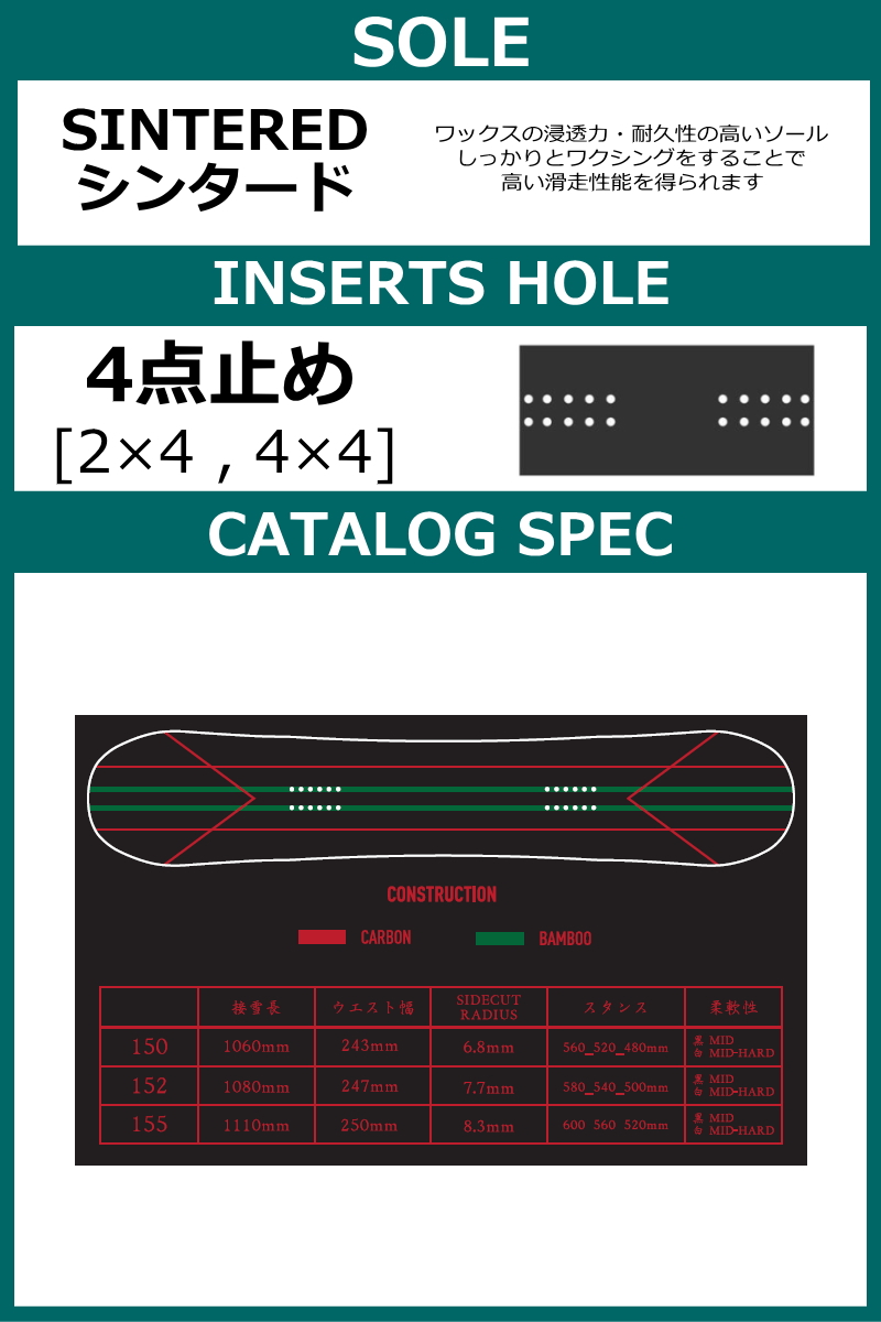 即納】メンズ スノーボード 板 155cm 眞空雪板等 侍 白 SAMURAI マクウ