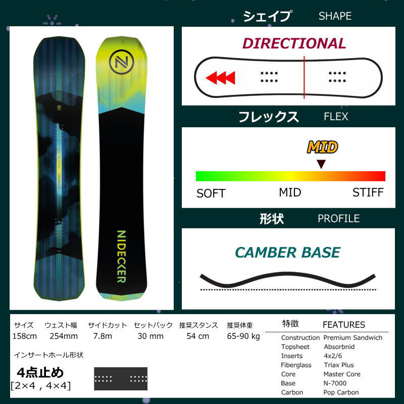 スノーボード 板 型落ち 25-26 NIDECKER BLADE 158cm ナイデッカー