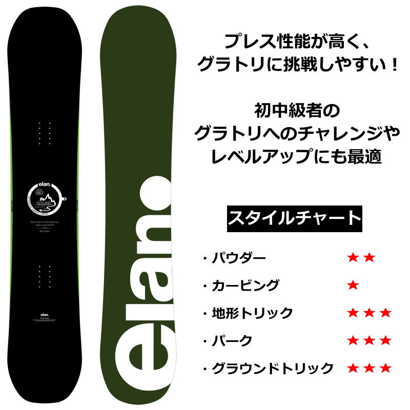 elan OUTLAND 155cm スノーボード ビンディングセット 日本売筋品