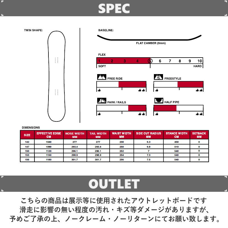 OUTLET[153cm]SESSIONS AWESOME PLUS メンズ スノーボード 板