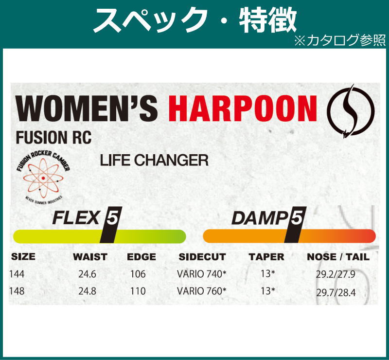 23-24 NEVER SUMMER Ws HARPOON 148cm ネバーサマー ハープーン オールラウンド 日本正規品 レディース スノーボード 板単体 ダブルキャンバー｜off-1｜08