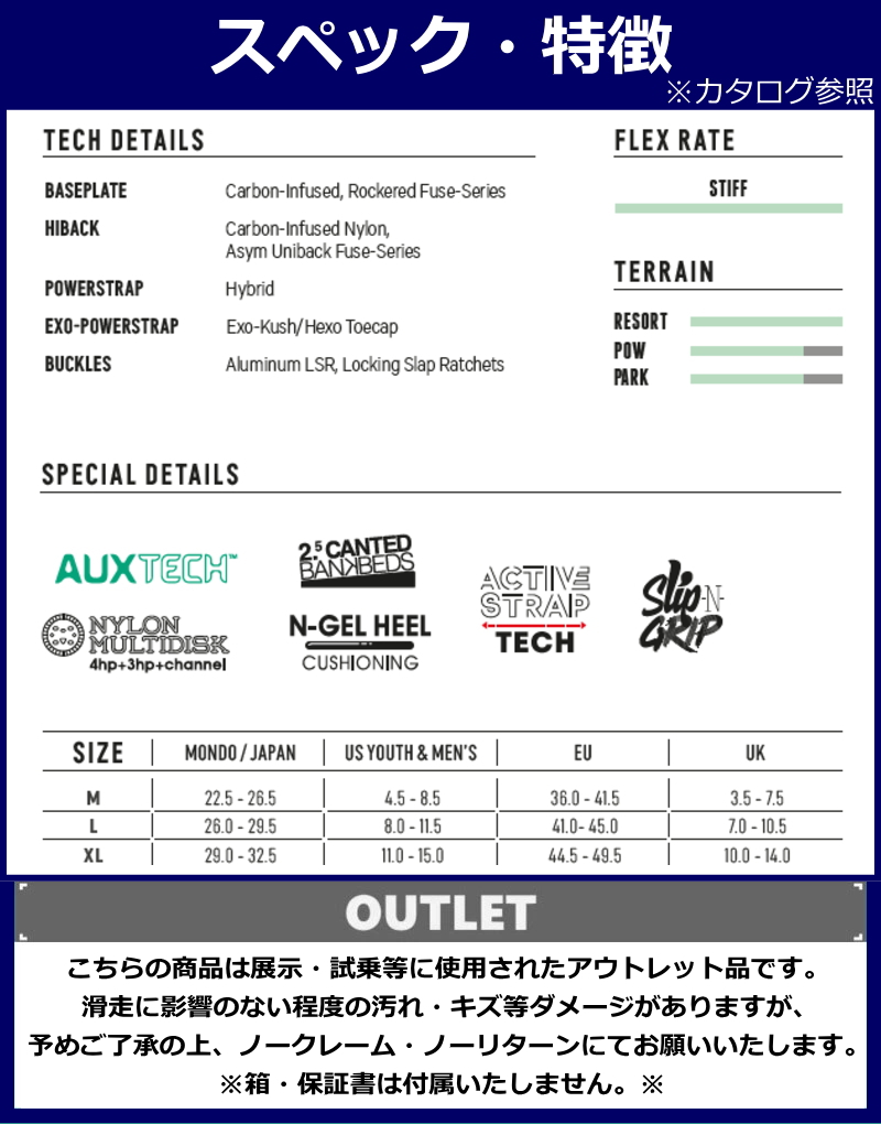 OUTLET 24 FLOW FUSE CARBON カラー:GRAPHITE Lサイズ フロウ